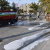 Batman da cadde ve kaldırımlar, deterjanlı suyla yıkandı Batman da cadde ve kaldırımlar, deterjanlı suyla yıkandı