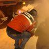 Bolu Dağı'ndan inen kamyon uygulama noktasında lastiklerinden tutuştu