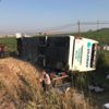 Balıkesir'de yolcu otobüsü devrildi: Çok sayıda yaralı