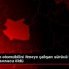 Arızalanan otomobilini itmeye çalışan sürücü tırın ...