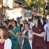 Sağlık çalışanlarına şiddete karşı yürüdüler Sağlık çalışanlarına şiddete karşı yürüdüler