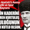 ﻿Türk’ün kaderini değiştiren kurtuluş yolculuğunun 102. yılı kutlu olsun.. 19 Mayıs Atatürk’ü Anma Gençlik ve Spor Bayramı