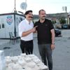 Bayram göçüne çıkan sürücülere pilav ikramı