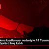 Sokağa çıkma kısıtlaması nedeniyle 15 Temmuz Şehitler ... Sokağa çıkma kısıtlaması nedeniyle 15 Temmuz Şehitler ...