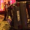 Refüje çarpan otomobil devrildi: 1 ölü