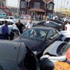 20 aracın birbirine girdiği kaza anı 20 aracın birbirine girdiği kaza anı