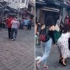 Taksim'de kadınlı ve erkekli kavga Taksim'de kadınlı ve erkekli kavga