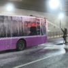 ﻿Taksim'de otobüs yandı
