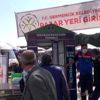 Germencik te pazar yeri girişlerine dezenfekte tüneli ...