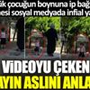 ﻿Küçük çocuğun boynuna ip bağlaması infial yaratmıştı! Videoyu çeken olayın aslını anlattı