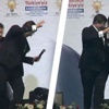 Davutoğlu dengesini kaybetti, koruma son anda yetişti Davutoğlu dengesini kaybetti, koruma son anda yetişti