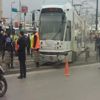 İstanbul Sirkeci'de tramvay raydan çıktı