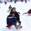 Köy çocuklarının Palandöken de kızak keyfi