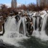 Muradiye'deki şelale kısmen dondu Muradiye'deki şelale kısmen dondu
