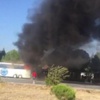 Yolcu Otobüsü Alev Alev Yandı