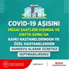Covid-19 aşısı mesai saatleri dışında ve hafta sonu da yaptırılabilecek Covid-19 aşısı mesai saatleri dışında ve hafta sonu da yaptırılabilecek