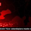 Başkan Ekrem Yüce vatandaşlara maske dağıttı