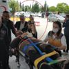 Karnına saplanan zıpkınla hastaneye kaldırıldı!