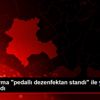 Konyalı firma "pedallı dezenfektan standı" ile yurt ... Konyalı firma "pedallı dezenfektan standı" ile yurt ...