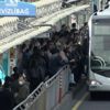 Tam kapanma öncesi toplu taşımada yoğunluk Tam kapanma öncesi toplu taşımada yoğunluk