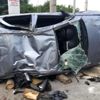 Samsun da takla atan otomobil, yan yattı: 4 kişi yaralı