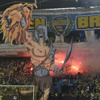 Brondby taraftarlarından olay Galatasaray pankartı Brondby taraftarlarından olay Galatasaray pankartı