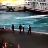 Boğaz'da arabalı vapurun lüks tekneye çarptığı an kamerada