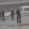 Taksim'de kuvvetli kar başladı