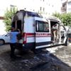 Park halindeki ambulans yandı Park halindeki ambulans yandı