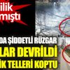 ﻿Ankara Valiliği uyarmıştı. Şiddetli rüzgar ağaçlar devrildi, elektrik telleri koptu