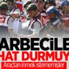 Darbeciler mahkemeye giderken olay çıkardı