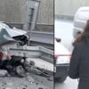 TIR sıkıştırdı, ok gibi saplandı TIR sıkıştırdı, ok gibi saplandı
