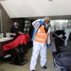 Kahta da berber ve kuaför salonları dezenfekte edildi