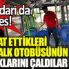 Özel halk otobüsünün koltuklarını çaldılar Özel halk otobüsünün koltuklarını çaldılar