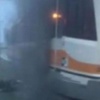 Seyir halindeki tramvay alev aldı Seyir halindeki tramvay alev aldı