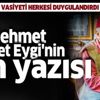 Mehmet Şevket Eygi'nin son yazısı