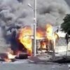 Afrin'de bomba yüklü yakıt tankeri patladı Afrin'de bomba yüklü yakıt tankeri patladı