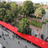 Samsun 1919 metre bayrakla yürüdü Samsun 1919 metre bayrakla yürüdü