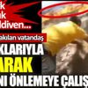 Sahipsiz bırakılan vatandaş. Tırnaklarıyla kazarak yangını önlemeye çalıştılar Sahipsiz bırakılan vatandaş. Tırnaklarıyla kazarak yangını önlemeye çalıştılar