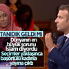 Emmanuel Macron, canlı yayına başörtülüleri çıkardı