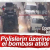 Bayrampaşa'da polise atılan el bombasının patlama anı