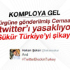 Hakan Şükür'den Twitter yasağına tepki Hakan Şükür'den Twitter yasağına tepki