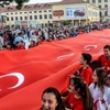 Samsun'da 1919 metrelik Türk bayrağı Samsun'da 1919 metrelik Türk bayrağı