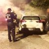 Aydın’da polis otomobili kundaklandı