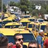 Taksiciler Bodrum'da yolu kapattı