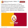 Galatasaray dan Fenerbahçe ye geçmiş olsun mesajı Galatasaray dan Fenerbahçe ye geçmiş olsun mesajı