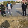 Hastane yolunda doğalgaz borusu patladı
