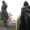 Ukrayna'da Lenin heykelini Darth Vader'a dönüştürdüler Ukrayna'da Lenin heykelini Darth Vader'a dönüştürdüler