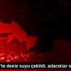 Marmaris te deniz suyu çekildi, adacıklar oluştu