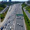 Fatih Sultan Mehmet Köprüsü'ndeki trafik yoğunluğu havadan görüntülendi